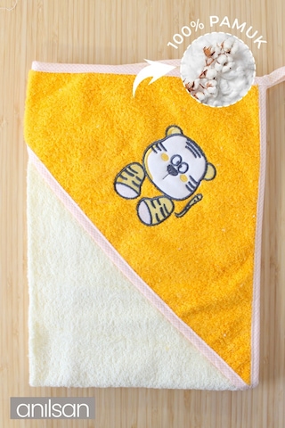 %100 Pamuk Bebek Kundak Havlusu - Sevimli Kaplan Desenli Yumuşak Bebek Havlusu Seçenekleri Yenidoğan
