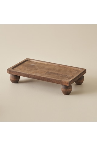 Bella Maison Wooden Ahşap Dikdörtgen Sunum Standı Naturel 17 x 30 CM
