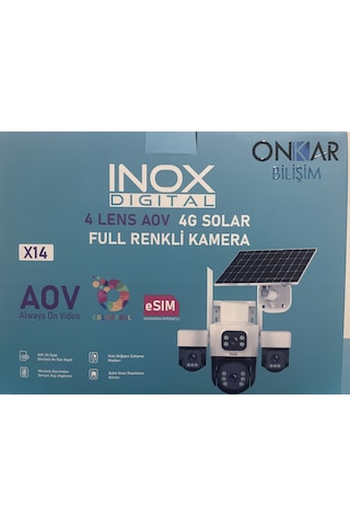 Inox X14 4lens Esim Solar Kamera Çift Panel Güneş Enerjili Kamera