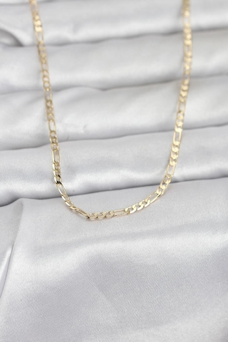 Ceylan Adam Cm 14k Gold Renk İnce Kuşgözü Zincir Model 60 Cm Kadın Kolye Çok Renkli