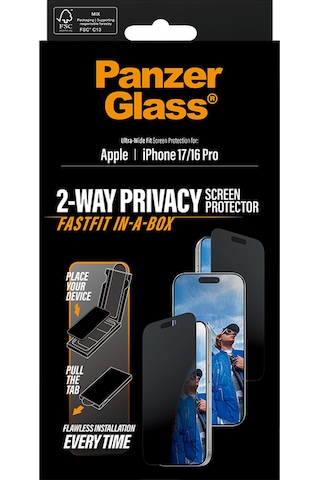 Panzerglass Privacy Screen Protector W Black Frame Apple Uyumlu iPhone 17 16 Pro Ultra wide Fit F