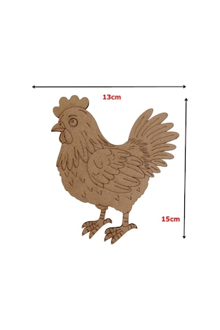Boyanabilir Ahşap Tavuk Figürü 15x13 Cm 10 Adet