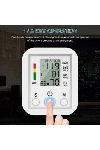 Qingmipy Taşınabilir Kol Tipi Tansiyon Aleti - Lcd Ekranlı Hassas Ölçüm, Ev Ve Seyahat Kullanımı İçin Beyaz