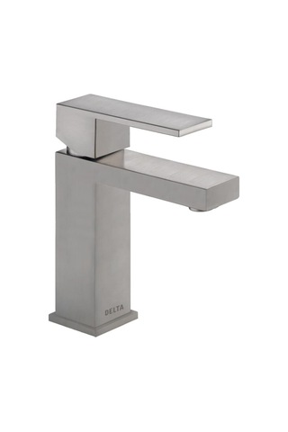 Faucet Modern Tek Delikli Banyo Musluğu Fırçalanmış Nikel, Tek Kollu Banyo Musluğu, Gider Montajı, Paslanmaz Çel