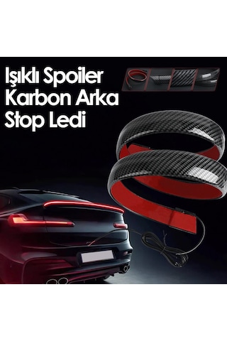 Işıklı Karbon Spoiler 130 Cm Ledli Sinyalli Animasyonlu