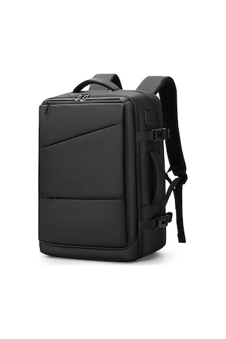Xuweiwei Siyah Moda Trendi İşletme Bilgisayar Sırt Çantası Rahat Seyahat Nefes Alabilir Hafif Şık Erkek Kadın Siyah