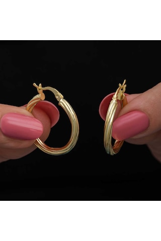 Gümüş Gold 3 Mm Burgu Şarnel Küpe Çok Renkli 76990161