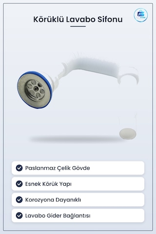 Paslanmaz Körüklü Sifon Banyo Tesisatı Lavabo Esnek Bağlantı Daya
