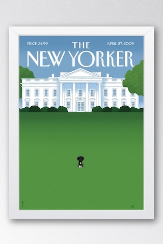 The New Yorker Çerçeveli Tablo April 27 2009 - Mark Ulriksen İlk Köpek Tablosu