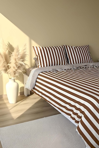 My Sleep Cinnamon Çift Kişilik %100 Pamuklu Nevresim Seti - 4 Parça Çeyiz Seti Çok Renkli