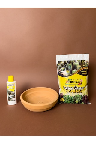 Kaktüs Bakım Seti Toprak Saksı + 2,5 Lt Kaktüs Toprağı + 225 Ml Kaktüs Besini Kaktüs Bakım Seti Toprak Saksı + 2,5 Lt Kaktüs Toprağı + 225 Ml Kaktüs Besini