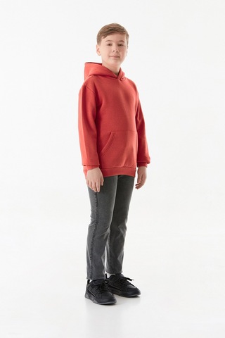 Fullamoda 3 İplik Kanguru Cepli Kapüşonlu Erkek Çocuk Sweatshirt 25kcck5258127380-kırmızı Kırmızı