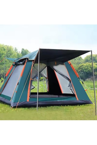 Reidan 4 Kişilik Kare Çadır Otomatik Kamp Çadırı 215x215x142cm Dayanıklı Koyu Yeşil