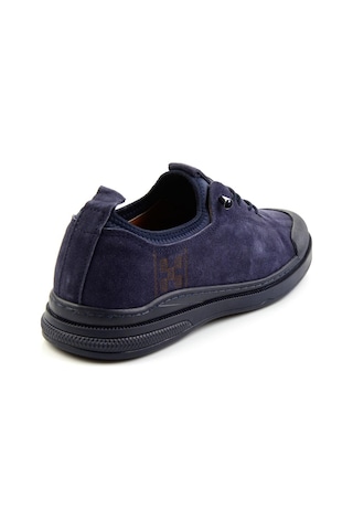 Bambi Lacivert Hakiki Deri Erkek Sneaker E01084240802 Lacivert