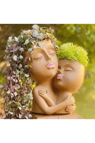 Ulzyvf Yüz Vazo Saksısı Saksısı Saksıları Reçine Kızlar Kadın Hava Ev Etli Dekorasyonu Çiçek Çiçek Baş Bahçe Aşk Anne Açık Jv