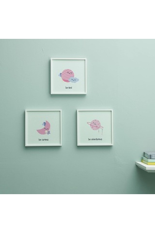 Lexroo Bebek Odasına Özel Minimal Tasarımlı Çerçeve 3'lü 20x20 Cm Çok Renkli