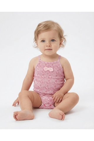 S-Mall Bibaby Pink Flowers Jakarlı Bebek Badi - Pembe (491109325) Pembe