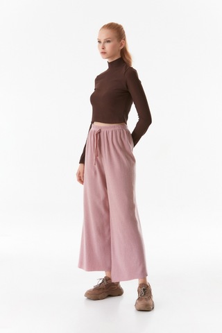 Fullamoda Basic Fitilli Beli Lastikli Pantolon 25kgb7155205438-gül Rengi 25KGB7155205438-Gül Rengi Gülkurusu