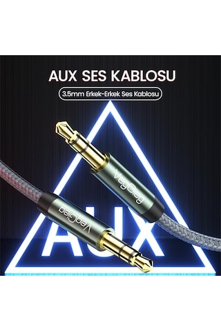 3.5mm Jack Trs Hi-fi Örgülü Aux Ses Kablosu 3 Metre