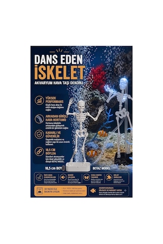 3d Baskı Dans Eden İskelet Akvaryum Hava Taşı 18,5 Cm