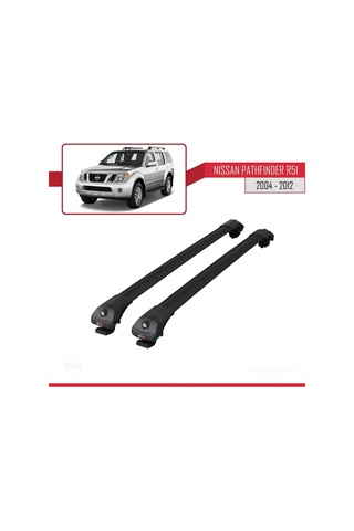 Nissan Pathfinder R51 2004-2012 Arası İle Uyumlu Ace-1 Ara Atkı Tavan Barı Siyah