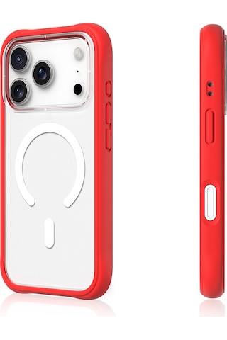 Apple Uyumlu iPhone 17 Pro  Kılıf M-safe Şarj Özellikli Airbagli Youngkit Dynamic 2 Serisi Kapak Kırmızı Kırmızı