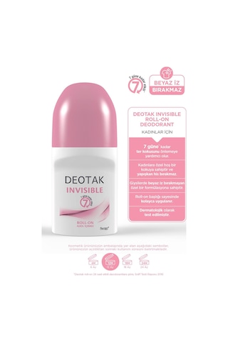 Deotak Invisible Kadın 7 Güne Kadar Etkili Roll-On Deodorant 35 ML