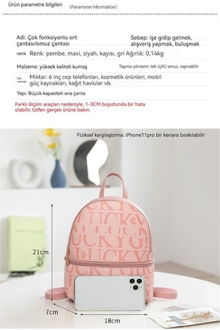 Flybuy Sırt Mektup Gündelik Gri Çok Çantası Amaçlı - Oq Gri