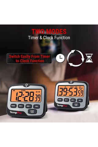 Thermopro Tm01 Dijital Mutfak Zamanlayıcısı, Geri Sayım Ve Kronometre, Ayarlanabilir Sesli Alarm Ve Geniş Arkadan Aydınlatmalı Lcd Ekranlı Manyetik Za
