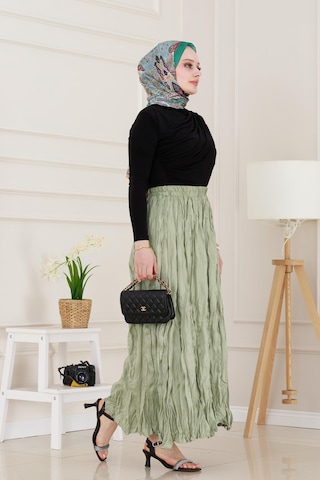 Sevitli Beli Lastikli Kraş Etek-mint Yeşili-4976 Mint Yeşili