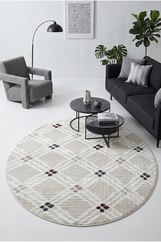 Kaymaz Tabanlı Halı Kesme Yolluk Salon Koridor Mutfak Yatak Odası Halısı Daire 3010 Bej Çok Renkli