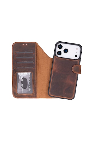 İphone 17 Pro Max Çıkarılabilir Deri Kılıf