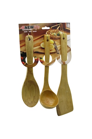 Storeşahin Bambu Ahşap Mutfak Servis Seti 3 Parça 27/27/32 Cm Shn0720