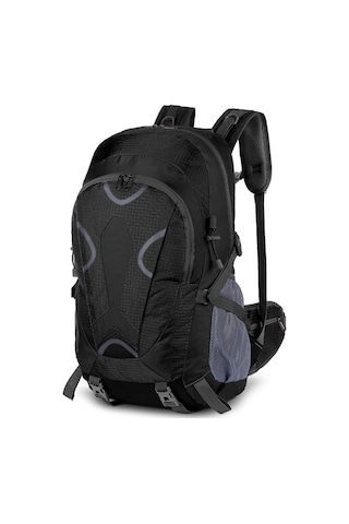 Yunboo 36-55l Büyük Kapasiteli Sırt Çantası - Su Geçirmez, Ayarlanabilir, Çok Cepli Dağcılık Ve Kampçılık İçin Siyah