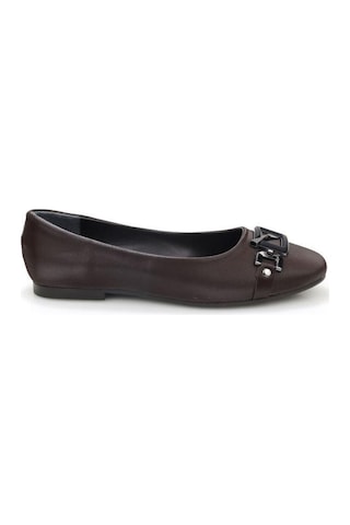 Papuçcity Fendi 03417 Kadın Günlük Tokalı Babet Kahve