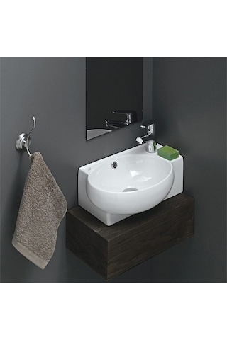 Turkuaz Seramik Cerastyle Mini Köşe Lavabo 28 CM 001300U Hariç