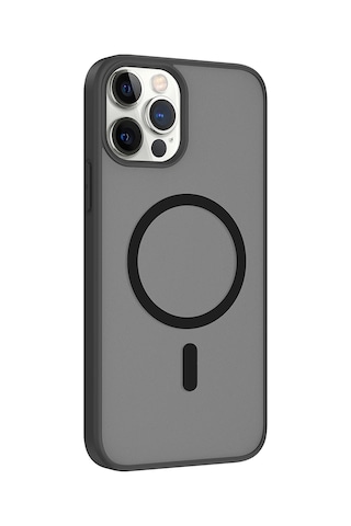 Ardemix Apple iPhone Uyumlu 11 Pro Max Kılıf M-safe Şarj Özellikli Zore Babet Kapak - Siyah