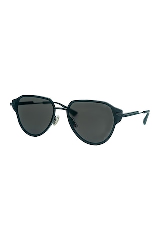 Bottega Veneta Bv 1271s 001 63 Unisex Geometrik Siyah Metal Güneş Gözlüğü