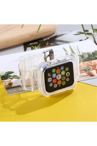 Ally Apple Watch 6-se-5-4 44mm / 3-2-1 42mm Kayış Kordon Kılıf Silikon- 5775