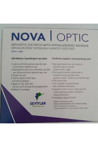 Nova Optik Göz Kapama Bandı Göz Pedi 5.6x6.9cm Çocuk 50 Adet