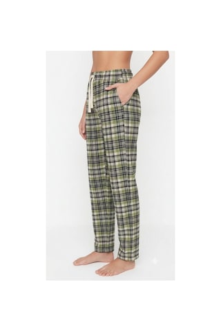 Yasar Underwear Kadın Pijama Altı %100 Pamuklu Ekose Desenli Cepli Ve Bağcıklı Haki Yeşil,siyah Haki Yeşil,siyah