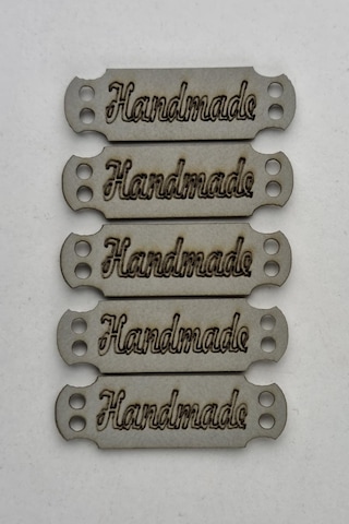 Dikilebilir Deri Dikdörtgen Handmade Etiketi Gri 5 Adet