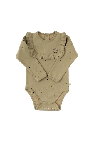 Uzun Kollu Fırfırlı Ayarlanabilir Çıtçıtlı Zıbın Cosmos Haki Orga Haki