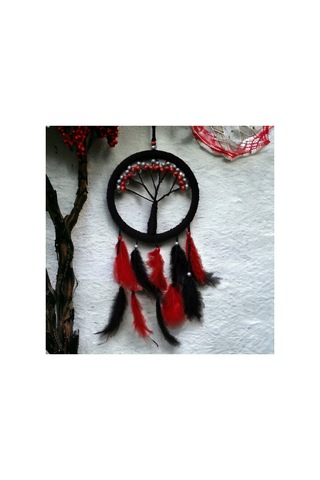 2 Adet Hayat Ağacı Dream Catcher Siyah Kırmızı Rüya Kapanı Duvar Süsü Ve Bohem Dekorasyon, Dreamcatcher, Rüya I