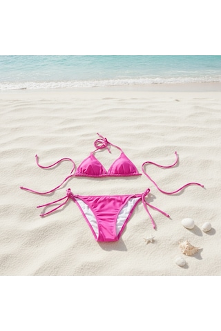 Bonbon Kadın Plaj Giyim Fuşya Bikini Takım Bb2596 Çok Renkli