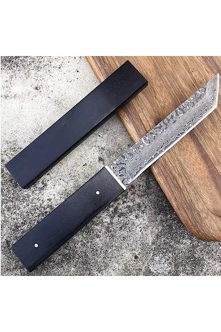 Japon Kamp Samurai Damascus Tanto Nadir Siyah