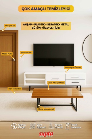 Supta Mix Çok Amaçlı Temizlik Maddesi 3 x 1 L