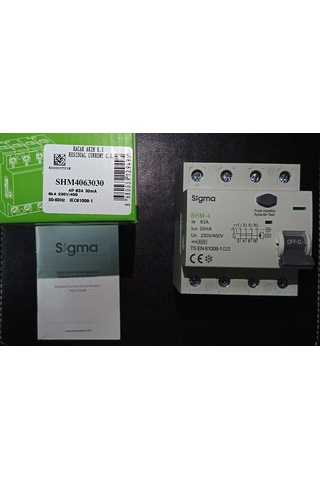 SHM4063030-SHM 4P 30mA 63A 6kA KAÇAK AKIM KORUMA ŞALTERİ ( KAÇAK AKIM RÖLESİ)
