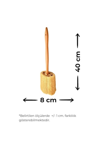 Ahşap Saplı Doğal Kabak Lifi Sırt Fırçası 8 x 40 CM