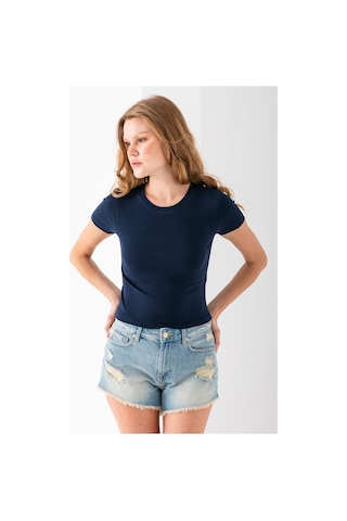 Giysa Kadın Bisiklet Yaka Pamuklu Basic Body Lacivert - 25873 Lacivert